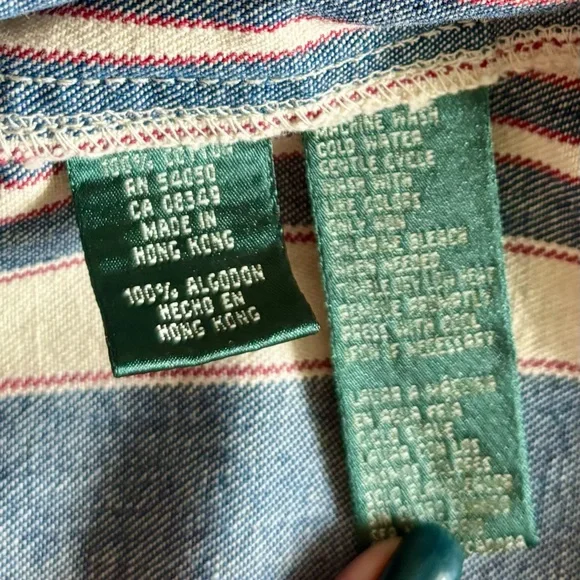 Ralph Lauren Blue and Red Striped Chore Jacket - Large - Picture 3 of 13